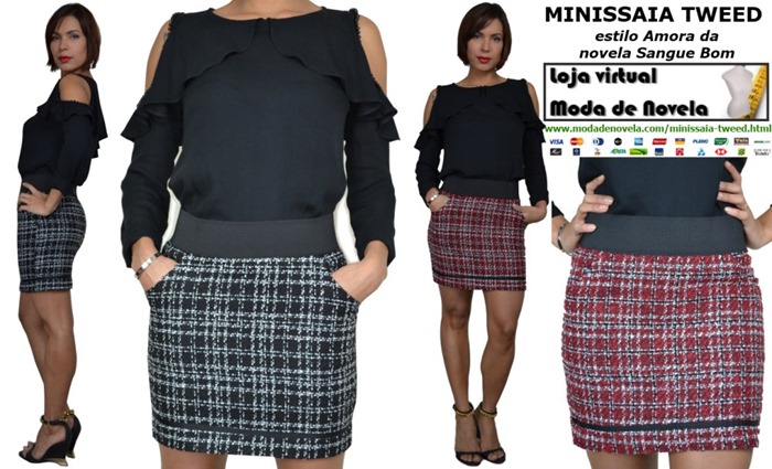 minissaia tweed moda de novela estilo amora - 09