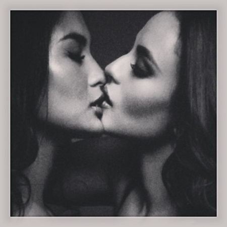 Isabelle Daza and Georgina Wilson kiss