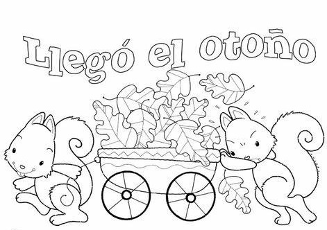 CARTELES DE OTOÑO PARA COLOREAR
