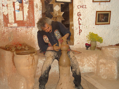 Day 6: Cappadocia; Chez Galip demonstrates the pottey making