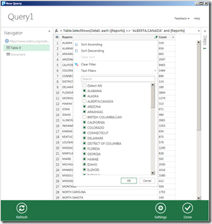Unselect unnecessary data