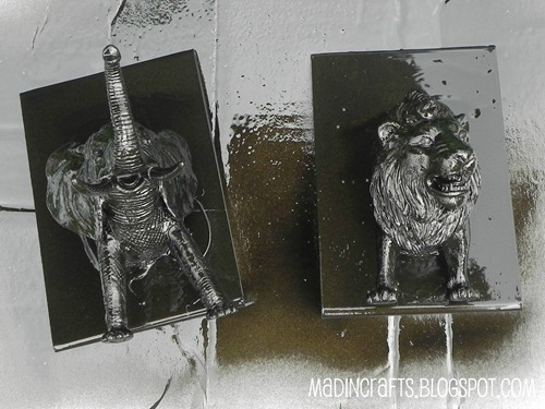 elephant and lion after spray paint