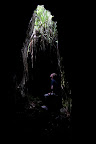 Looking thoughtful in a lava cave