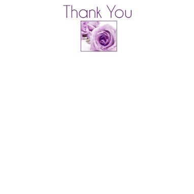 Purple Roses 8 Thank You Notepaper