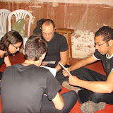 Grupo Tramas & Dramas ensaiando a leitura dramática do conto Genaro e Dora que emocionaria a plateia minutos depois.JPG