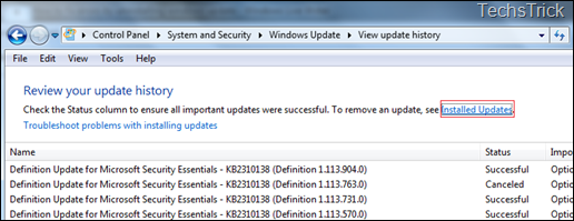 Fix windows errors uninstalling updates