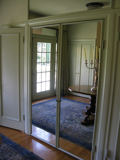 I was so surprised when these mirror-covered doors opened to reveal...