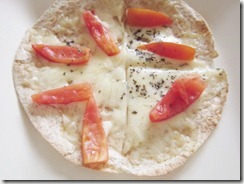 tortilla with mozzarella, basil and tomatoes, 240baon