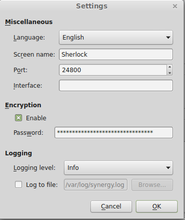 13 the settings menu with password encryption