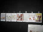 Some of our polaroids. We tape them up as we go to help us visualize the entire story.