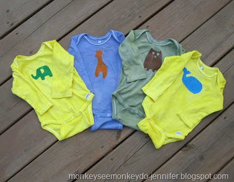 freezer paper stenciled dyed onesies (1)