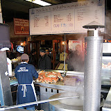 Sidewalk seafood stands at Fisherman's Wharf