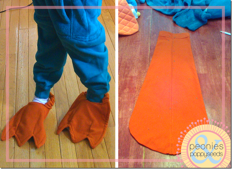 DIY Perry the Platypus - shoe covers and tail