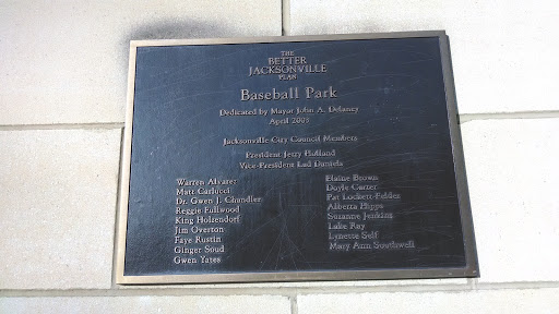 Better Jacksonville Plan Baseball Park Plaque