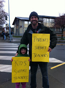 Aviva and Ben show their support for teachers and our public education system