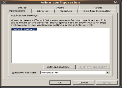 Screenshot-Wine configuration
