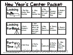 New Year's Center Packet - A Great Math and Literacy Center Packet to bring in the New Year.