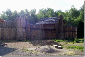 Inside view of the replica of old Logan's Station or Fort