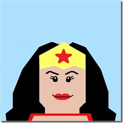 Paper pieced LEGO Wonder Woman