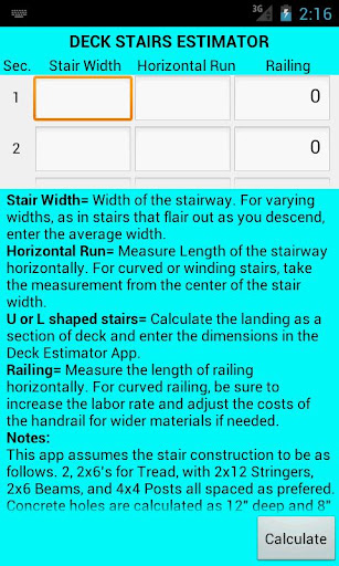 DECK STAIRS ESTIMATOR