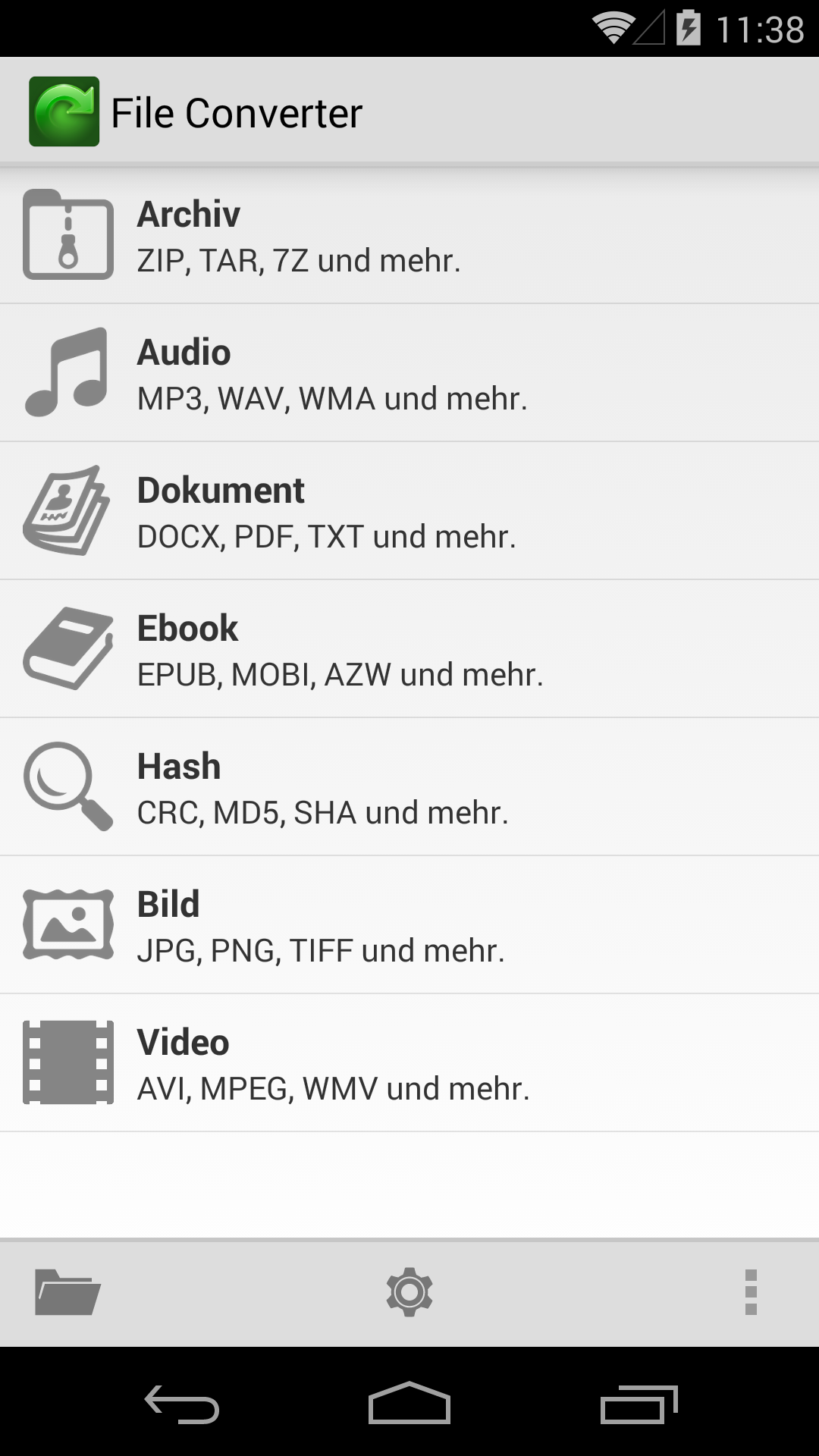 Android application File Converter screenshort