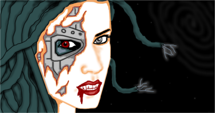 Medusa cyborg vampire from space.