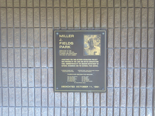 Miller J Fields Memorial Plaque in Park