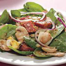 Ham-and-Spinach Salad with Mustard Seed Dressing