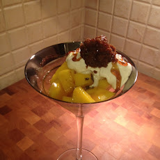 Champagne Broiled Mangoes with Cookie Butter