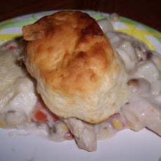 Creamed Chicken 'n Veggies With Biscuit Topping