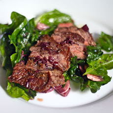 Eric Ripert's Seared Skirt Steak and Spinach Salad with Red Wine-Shallot Vinaigrette