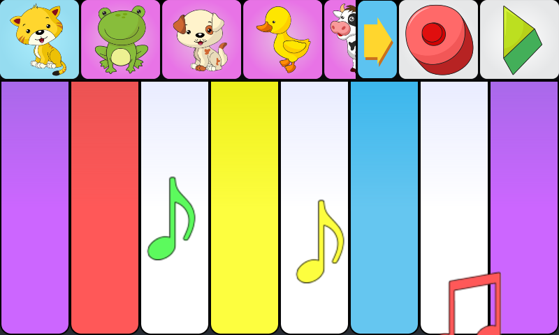 Android application Animal sounds piano for kids screenshort