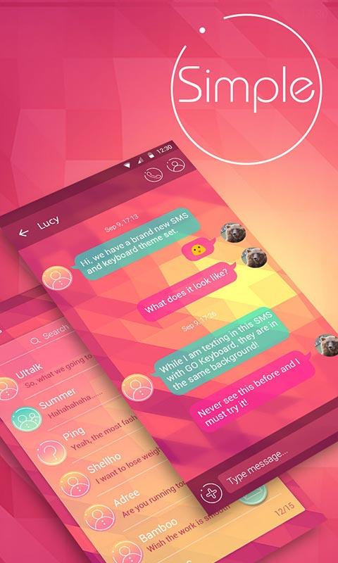 Android application (FREE) GO SMS SIMPLE THEME screenshort