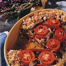 Red Bell Pepper and Eggplant Tian with Anchovies