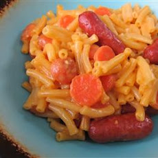 Cheezy Macaroni and Little Smokies
