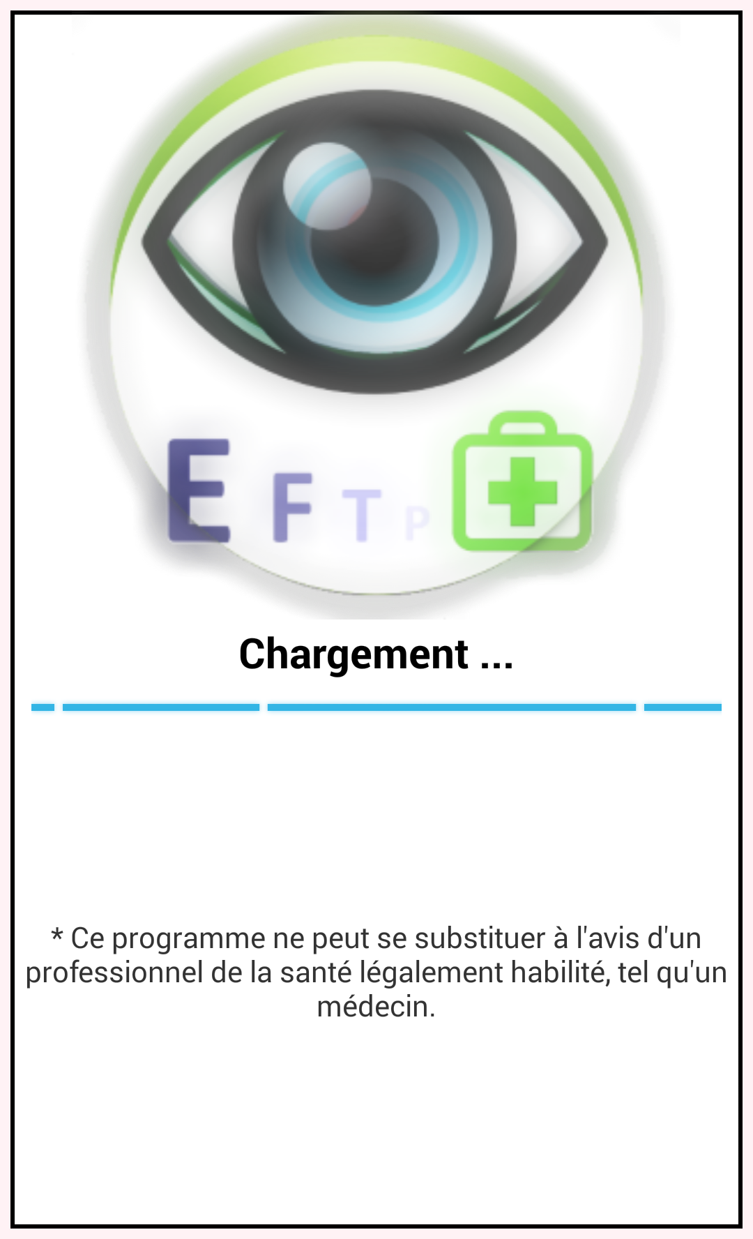 Android application Eye exam screenshort