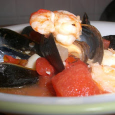 Seafood Trio With Fire Roasted Tomato Garlic Sauce