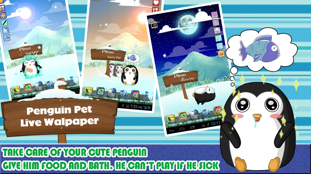 Android application Penguin Pet Live Wallpaper screenshort