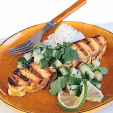 Indian-Spiced Fish with Cucumber Relish