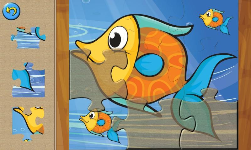 Android application Ocean animals puzzles for kids screenshort