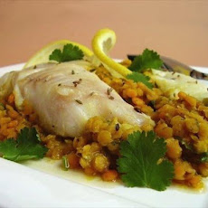 Cod With Spiced Red Lentils