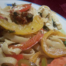 Fettuccine With Goat Cheese and Peppers