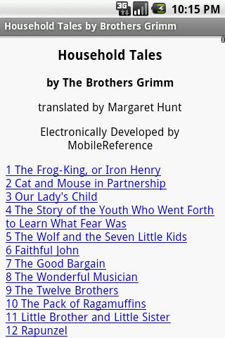 Brothers Grimm Household Tales