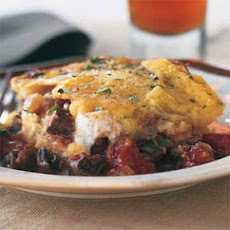 Polenta Casserole with Mushrooms, Tomatoes, and Ricotta