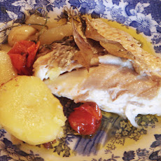 Whole Seabass with Cherry Tomatoes and Potatoes