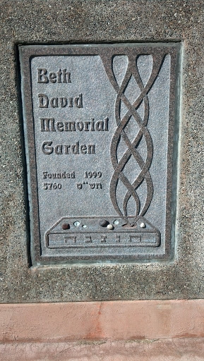 Beth David Memorial Garden Plaque
