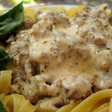 Fettuccine and Sweet Italian Sausage Alfredo