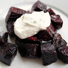 Roasted Beets with Chèvre-Yogurt Sauce