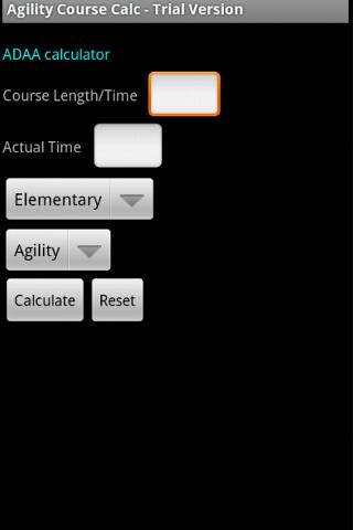 Trial Dog Agility Calculator