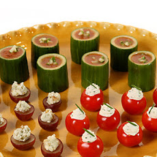 Gazpacho in Cucumber Cups